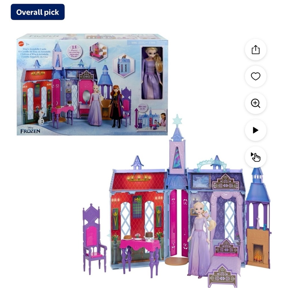 Disney Frozen Arendelle Castle with Elsa Doll New